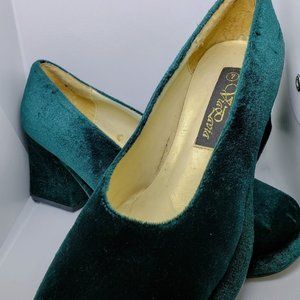 Vintage Via Ravia Shoes size 7 teal green
